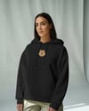 Pomeranian Figürlü Siyah Unisex Kapüşonlu Sweatshirt – DTF Baskı