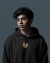 Pomeranian Figürlü Siyah Unisex Kapüşonlu Sweatshirt – DTF Baskı