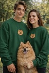 Pomeranian Köpek Desenli Sevgili Sweatshirt – Unisex Çift Kombini