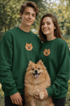 Pomeranian Köpek Desenli Sevgili Sweatshirt – Unisex Çift Kombini