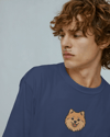 Pomeranian (Pofuduk Spitz) Köpek Baskılı Unisex Oversize Tişört – Minimal Sevimli Tasarım