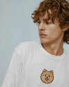 Pomeranian (Pofuduk Spitz) Köpek Baskılı Unisex Oversize Tişört – Minimal Sevimli Tasarım