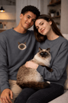 Ragdoll Kedi Desenli Sevgili Sweatshirt – Unisex Çift Kombini