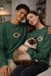 Ragdoll Kedi Desenli Sevgili Sweatshirt – Unisex Çift Kombini