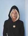 Ragdoll Kedili Hoodie Unisex %100 Pamuk | Siyah Kapüşonlu Sweatshirt Göğüs Ortası Minimal Logo