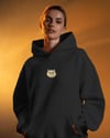 Ragdoll Kedili Hoodie Unisex %100 Pamuk | Siyah Kapüşonlu Sweatshirt Göğüs Ortası Minimal Logo