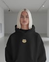 Ragdoll Kedili Hoodie Unisex %100 Pamuk | Siyah Kapüşonlu Sweatshirt Göğüs Ortası Minimal Logo