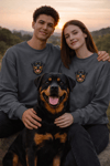 Rottweiler Köpek Desenli Sevgili Sweatshirt – Unisex Çift Kombini