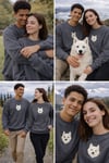 Samoyed Köpek Desenli Sevgili Sweatshirt – Unisex Çift Kombini