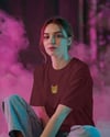 Sarman Kedi Baskılı Kadın Oversize Tişört – Minimal Turuncu Kedi Tasarım