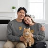 Sarman Kedi Desenli Sevgili Sweatshirt – Unisex Çift Kombini