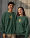 Sarman Kedi Desenli Sevgili Sweatshirt – Unisex Çift Kombini