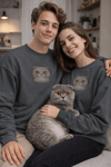Scottish Fold Kedi Desenli Sevgili Sweatshirt – Unisex Çift Kombini