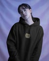 Scottish Fold Kedili Hoodie Unisex %100 Pamuk | Siyah Kapüşonlu Sweatshirt Göğüs Ortası Minimal Logo