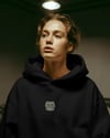 Scottish Fold Kedili Hoodie Unisex %100 Pamuk | Siyah Kapüşonlu Sweatshirt Göğüs Ortası Minimal Logo