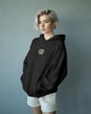 Scottish Fold Kedili Hoodie Unisex %100 Pamuk | Siyah Kapüşonlu Sweatshirt Göğüs Ortası Minimal Logo