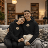 Sevgililer Günü British Shorthair Kedi Figürlü Çift Hoodie Kombini