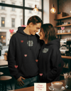 Sevgililer Günü İsme Özel Scottish Fold Kedi Figürlü Çift Hoodie Kombini