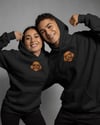 Sevgililer Günü Özel Poodle Figürlü Unisex Siyah Hoodie – Çiftler İçin Kaniş Temalı Minimal Kapüşonlu Sweatshirt