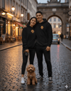 Sevgililer Günü Özel Poodle Köpek Figürlü Unisex Siyah Hoodie – Patili Aşklar İçin Kapüşonlu Sweatshirt