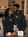 Sevgililer Günü Sphynx Kedi Figürlü Çift Hoodie Kombini