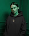 Shih Tzu Figürlü Siyah Unisex Kapüşonlu Sweatshirt – DTF Baskı