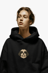 Shih Tzu Figürlü Siyah Unisex Kapüşonlu Sweatshirt – DTF Baskı