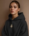 Shih Tzu Figürlü Siyah Unisex Kapüşonlu Sweatshirt – DTF Baskı