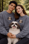 Shih Tzu Köpek Desenli Sevgili Sweatshirt – Unisex Çift Kombini