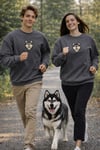 Siberian Husky Köpek Desenli Sevgili Sweatshirt – Unisex Çift Kombini
