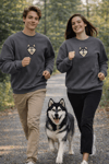 Siberian Husky Köpek Desenli Sevgili Sweatshirt – Unisex Çift Kombini