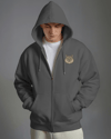 Sibirya Kedisi Baskılı Fermuarlı Kapüşonlu Hoodie – Unisex Oversize