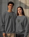Siyah Kedi Desenli Sevgili Sweatshirt – Unisex Çift Kombini