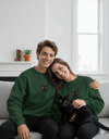 Siyah Kedi Desenli Sevgili Sweatshirt – Unisex Çift Kombini