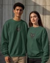 Siyah Kedi Desenli Sevgili Sweatshirt – Unisex Çift Kombini