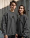 Siyah Kedi Desenli Sevgili Sweatshirt – Unisex Çift Kombini