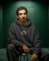 Siyam Kedili Hoodie Unisex %100 Pamuk | Siyah Kapüşonlu Sweatshirt Göğüs Ortası Logolu