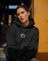Siyam Kedili Hoodie Unisex %100 Pamuk | Siyah Kapüşonlu Sweatshirt Göğüs Ortası Minimal Logo