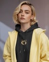 Siyam Kedili Hoodie Unisex %100 Pamuk | Siyah Kapüşonlu Sweatshirt Göğüs Ortası Minimal Logo