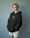 Siyam Kedili Hoodie Unisex %100 Pamuk | Siyah Kapüşonlu Sweatshirt Göğüs Ortası Minimal Logo
