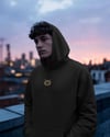 Siyam Kedili Hoodie Unisex %100 Pamuk | Siyah Kapüşonlu Sweatshirt Göğüs Ortası Logolu