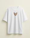 Sphynx Kedi Baskılı Kadın Oversize Tişört – Minimal Sphynx Cat Tasarım