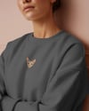 Sphynx Kedi Baskılı Kadın Sweatshirt – Minimal Tüysüz Kedi Tasarımı | Muhtar Store