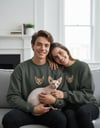 Sphynx Kedi Desenli Sevgili Sweatshirt – Unisex Çift Kombini