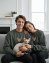 Sphynx Kedi Desenli Sevgili Sweatshirt – Unisex Çift Kombini