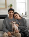 Sphynx Kedi Desenli Sevgili Sweatshirt – Unisex Çift Kombini