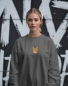 Tekir Kedi Baskılı Kadın Sweatshirt – Minimal Tasarım | Muhtar Store