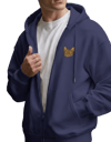Tekir Kedi Baskılı Tam Boy Fermuarlı Hoodie – Unisex Oversize
