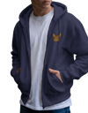 Tekir Kedi Baskılı Tam Boy Fermuarlı Hoodie – Unisex Oversize