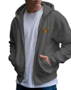 Tekir Kedi Baskılı Tam Boy Fermuarlı Hoodie – Unisex Oversize